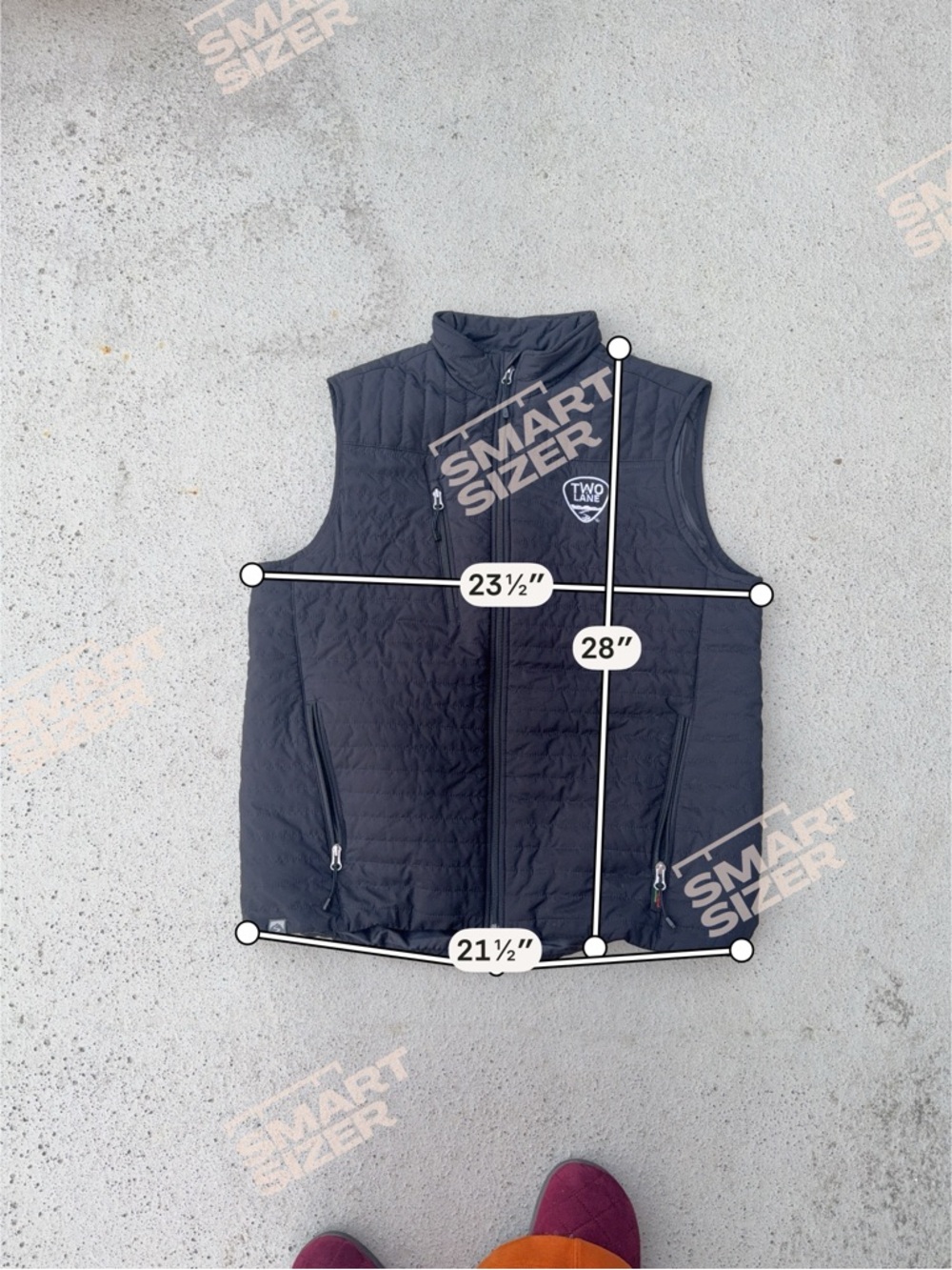 Men's Black Quilted Zip-Front Vest with Logo - Picture 2 of 9